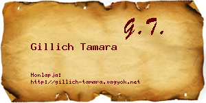 Gillich Tamara névjegykártya